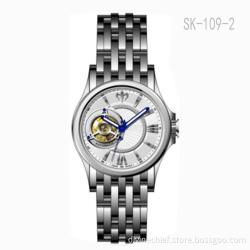316L Stainless Steel Men Watch Automatic Skeleton Movement Watch